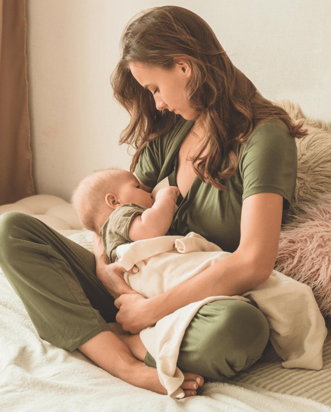 Mom breastfeeding baby